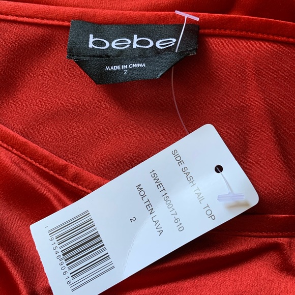 *SOLD* Bebe Side Sash Tail Top - Picture 6 of 8